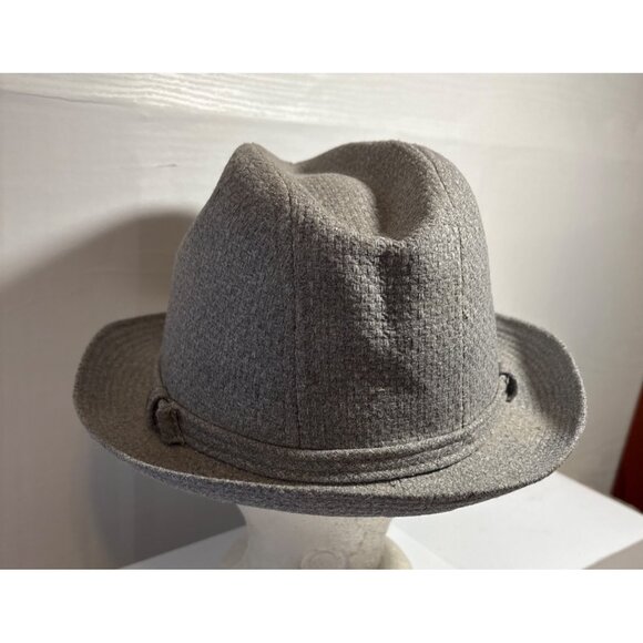 Gray Wool Biltmore Fedora Hat Norfolk Size 7 1/4 Made In Canada Stylish Classic - Picture 4 of 7